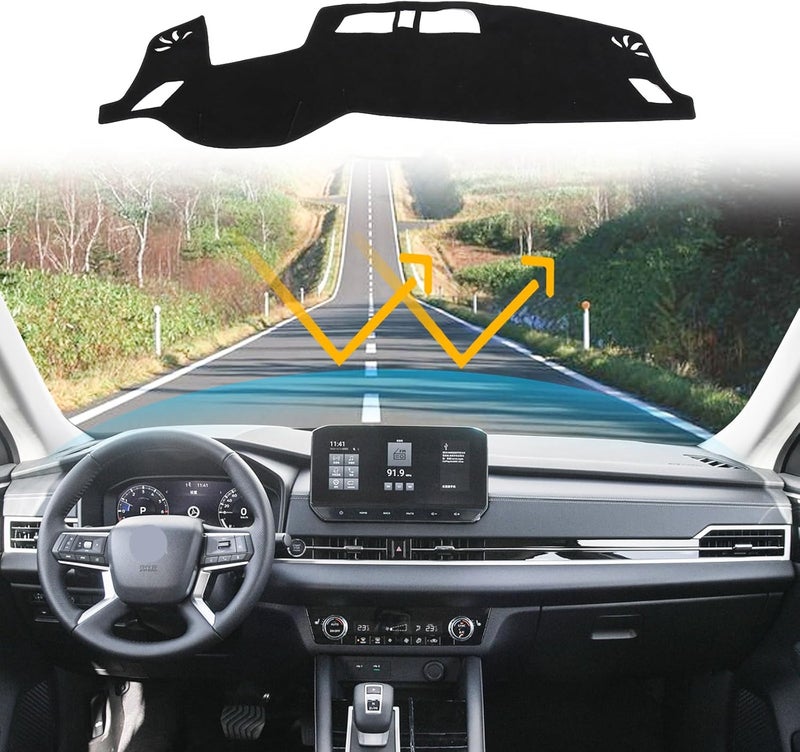 LLKUANG Dash Cover Mat Dashboard Mat Compatible with Mitsubishi Outlander 2023 2024 2025,Polyester Car Dashboard Cover Sun Shade Pad,Anti-Slip Dash Board Pad Accessories - Image 1