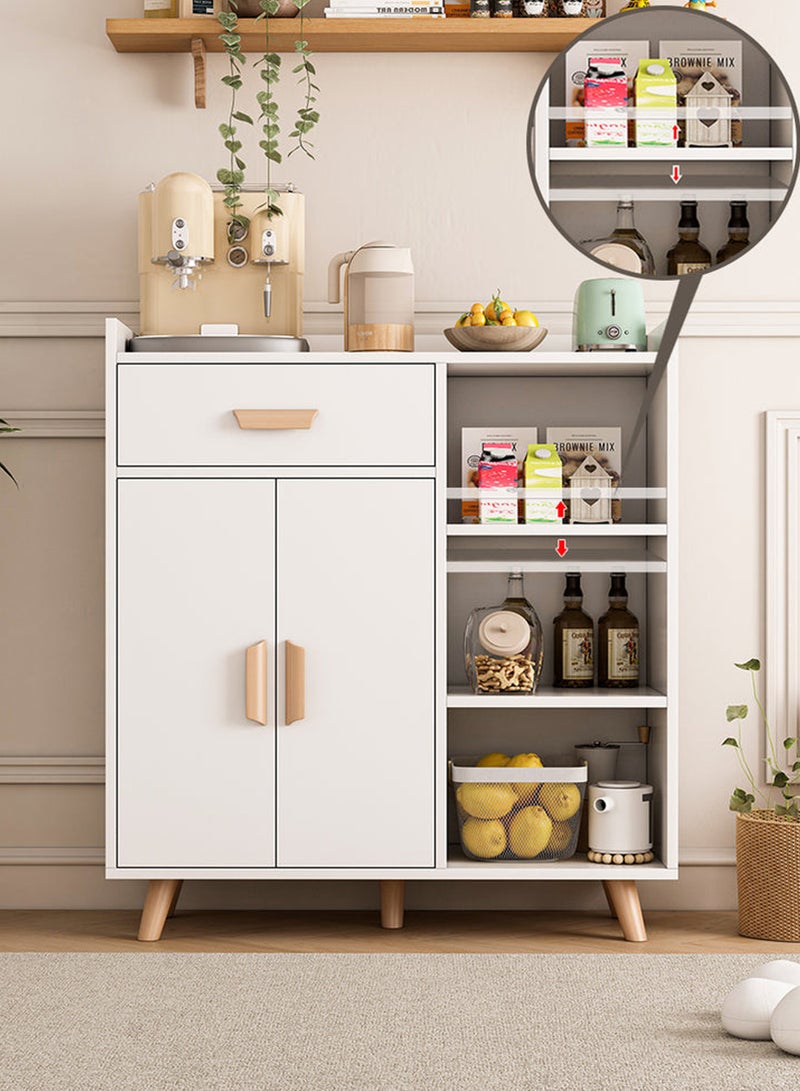 خزانة ركن القهوة مع درج تخزين، خزانة جانبية مع طبقة قابلة للتعديل، خزانة تخزين المطبخ لغرفة الطعام، رف تخزين فرن الميكروويف في المطبخ-EI-208 - Image 3