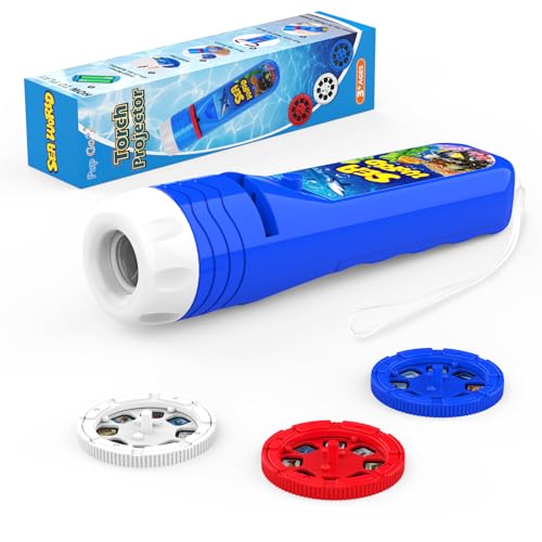 Pup Go Sea World Projector Flashlight for Kids Ages 3 4 5 6 7, with 3 Discs 24 Images, Sea Creatures Toys for Boys Girls, Shark Toy for Kid, Occean Night Light Projector, Shark Gifts Games for Kids - Image 2