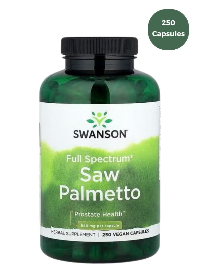 SWANSON Full Spectrum Saw Palmetto 540 mg 250 Vegan Capsules - Image 1
