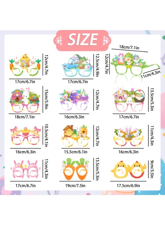 FRUITFUL PARTY 24pcs Easter Funny Glasses Easter Bunny Paper Glasses Easter Paper Eyeglasses for Easter Party Decorations Supplies Easter Bunny Party Favor - Image 2