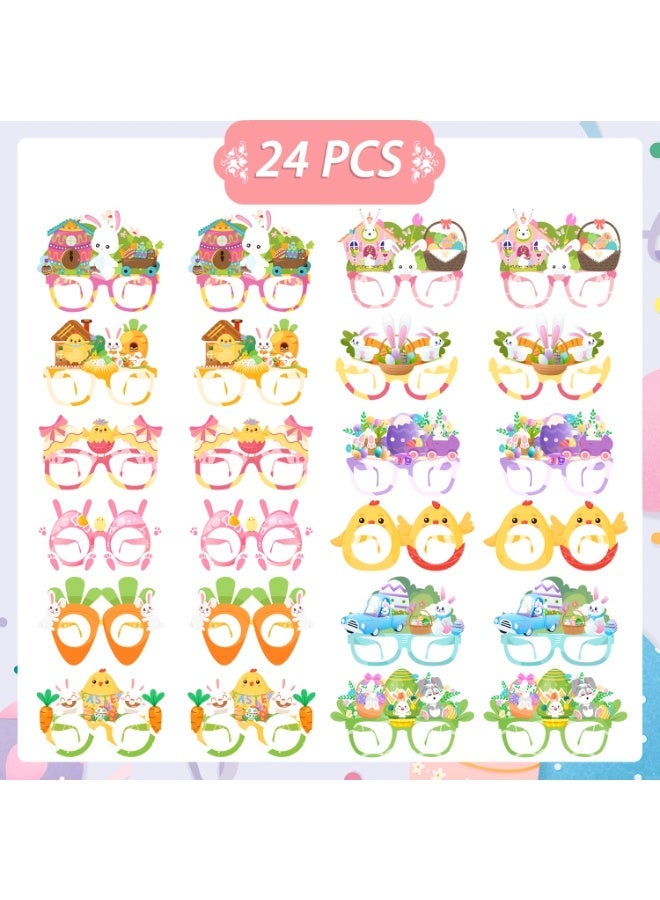 FRUITFUL PARTY 24pcs Easter Funny Glasses Easter Bunny Paper Glasses Easter Paper Eyeglasses for Easter Party Decorations Supplies Easter Bunny Party Favor - Image 3
