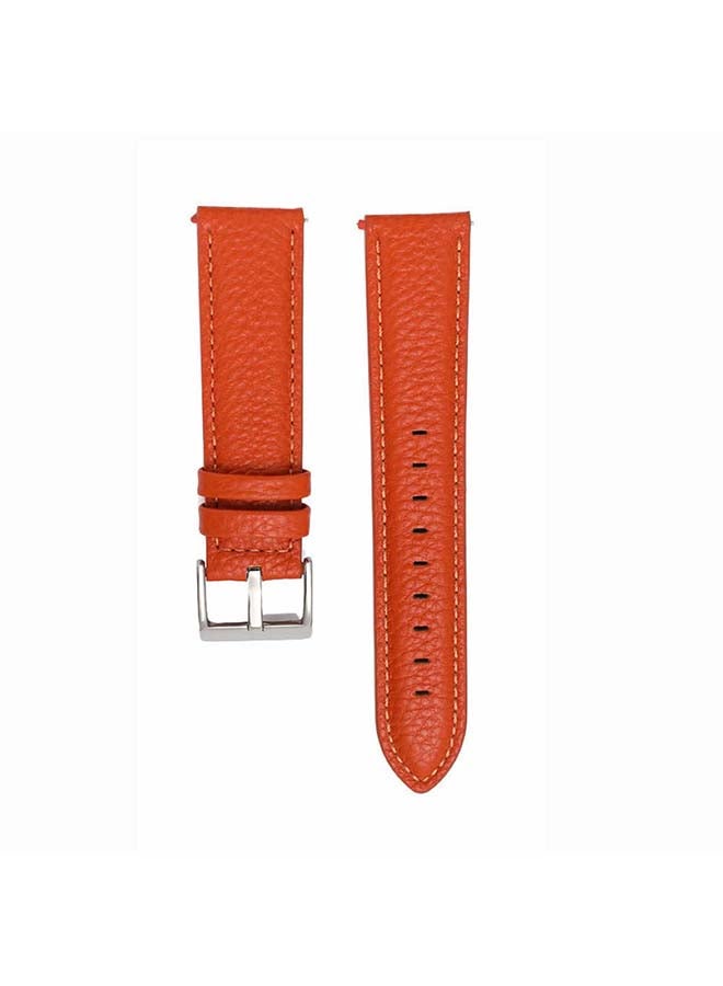 Perfii Genuine Calf Leather Replacement Band For Samsung Galaxy Watch3 Orange - Image 2