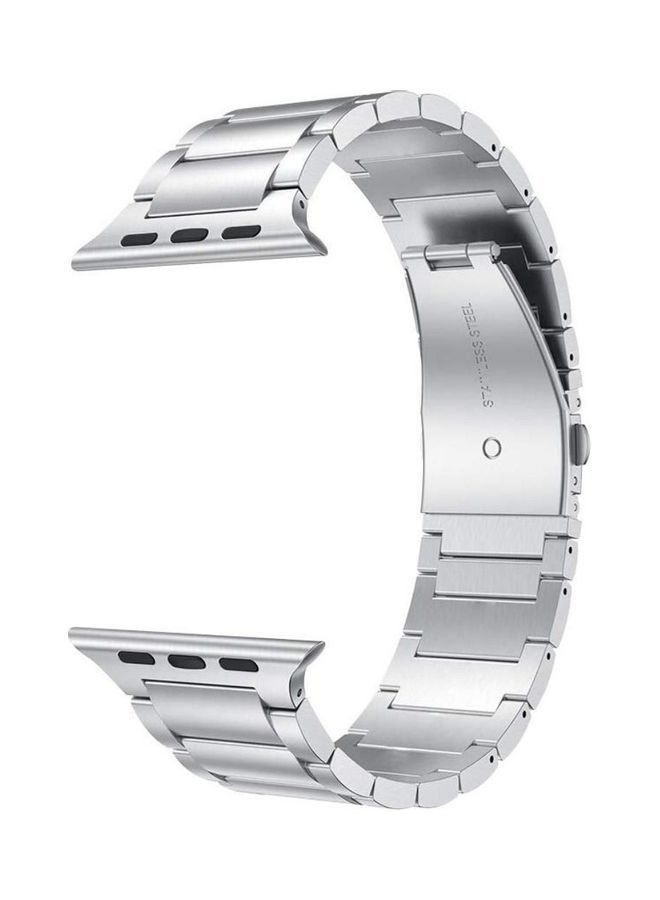 NIBEMINENT Stainless Steel Smartwatch Band For Apple Watch Silver - Image 1