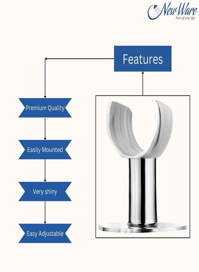 NEW WARE® Chrome Plated Brass Wall Round Hook | Multi-Purpose Wall Mounted Holder for Faucet, Health Faucet & Hand Shower - Image 4