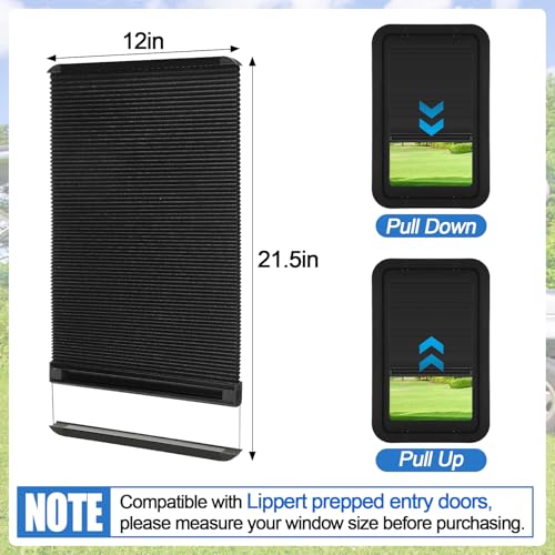Acostop RV Door Window Shades Replacement for Lippert Prepped Entry Doors - 12'' x 21'' RV Thin Window Blinds Shade Covers for Campers Travel Trailers - Image 2