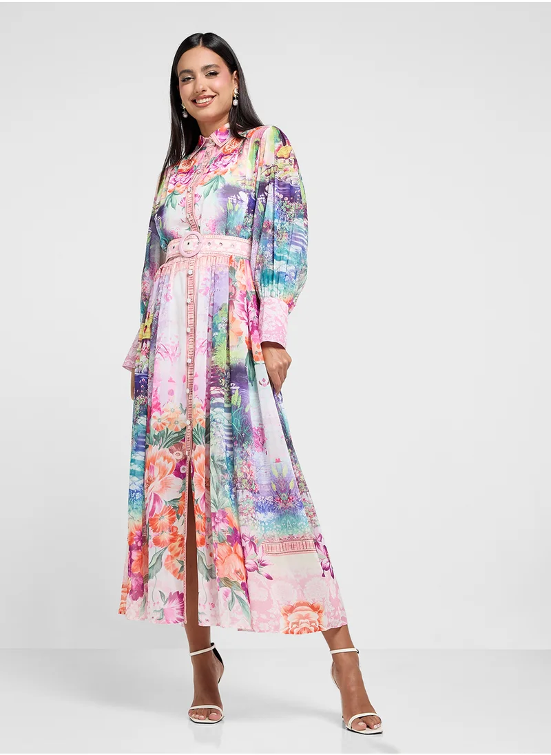 Khizana Abstract Print Dress