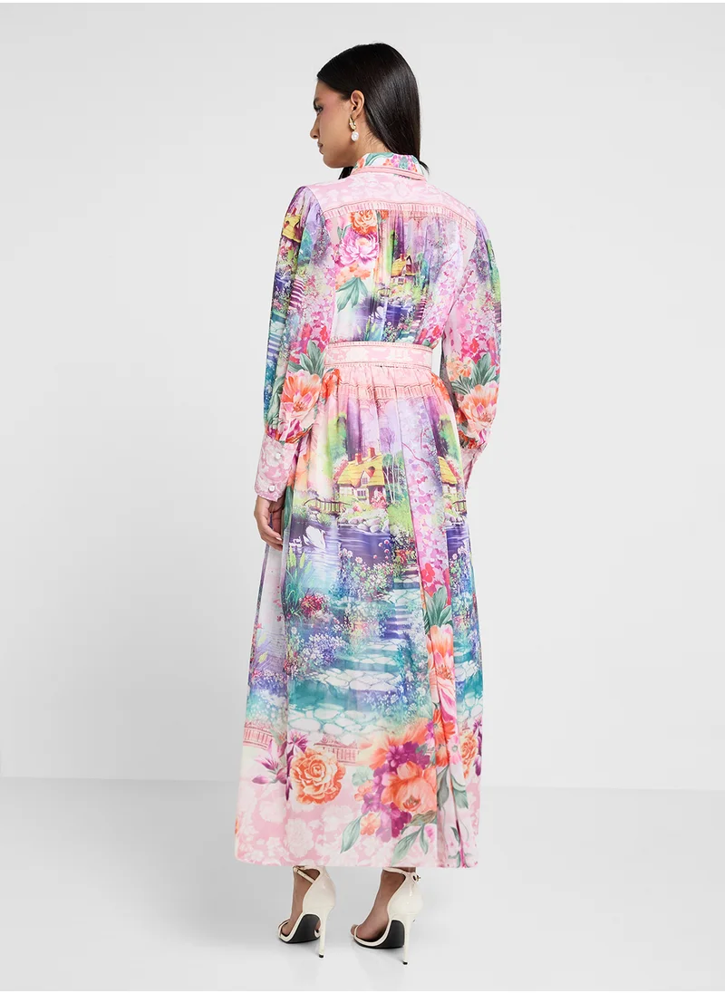 Khizana Abstract Print Dress