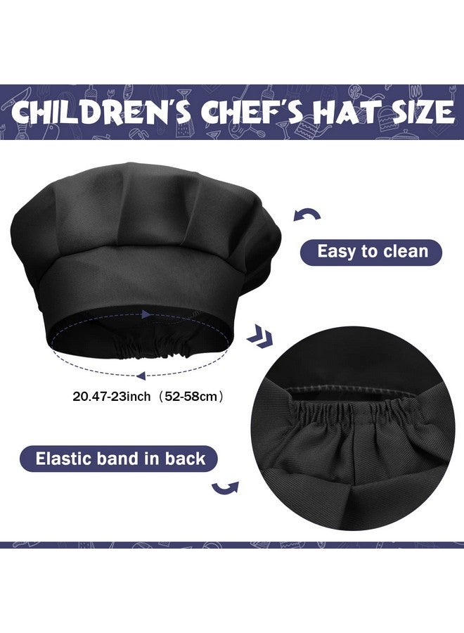 Handepo 40 Pcs Kids Apron Chef Hat Set Boys Girls Aprons Chef Apron Hats Bulk For Cooking Painting Children'S Bib Apron 713 Years (Black) - Image 5