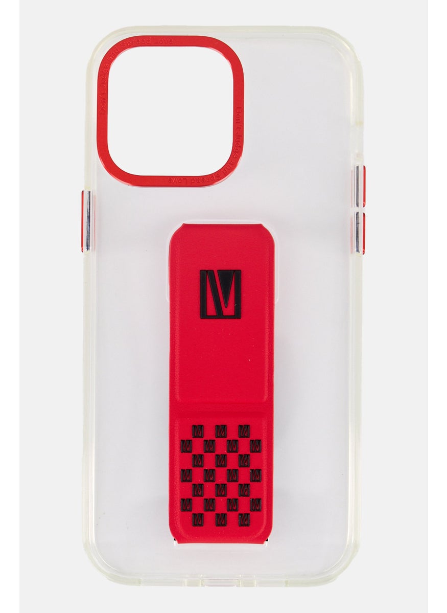 LEVELO - iPhone 14 Pro Max Morphix Clara Leather Grip Stand Case , Transparent - Image 1