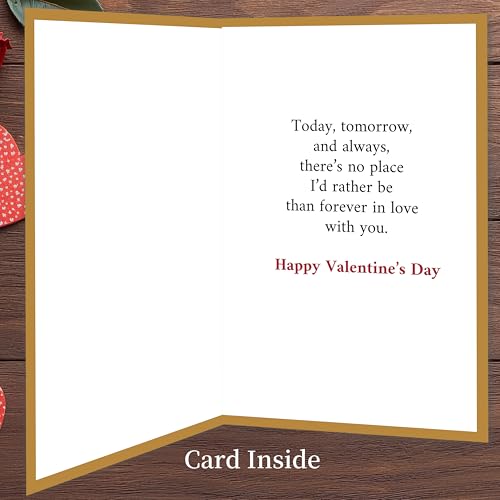 Smithtuy Valentines Day Card for Husband,Valentines Day Cards Gifts for Him,Valentines Card for Husband Men with Luxury Gold Red Heart Design - Image 2