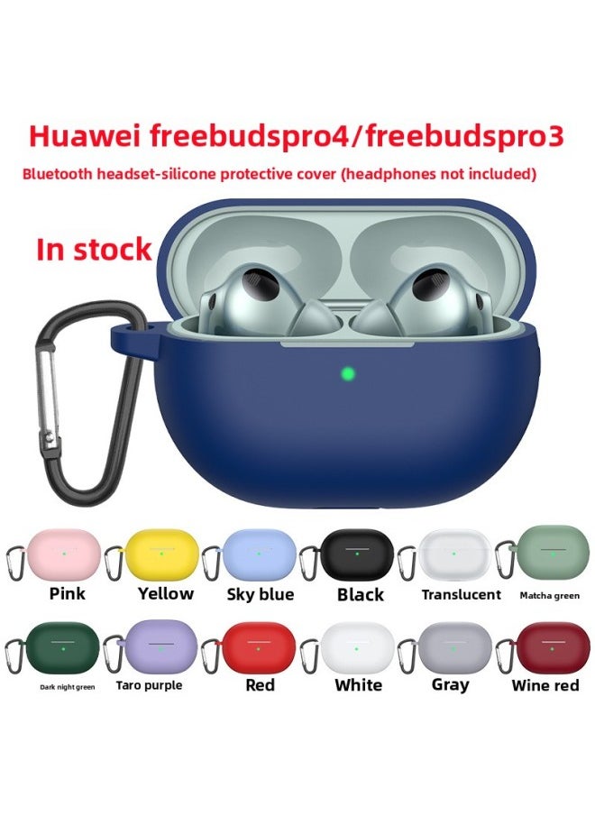 Generic - For Huawei Freebuds Pro3 Wireless Bluetooth Headset Protective Case Soft Silicone Pro3 Headset Case Solid Color-Color:Black + Hook + Single Opp-Model:Huawei Freebuds Pro3/pro4 Protective Case Neutral (excluding Headphones) The Upper Cover Is Fixed With Double-sided Tape By Default - Image 1