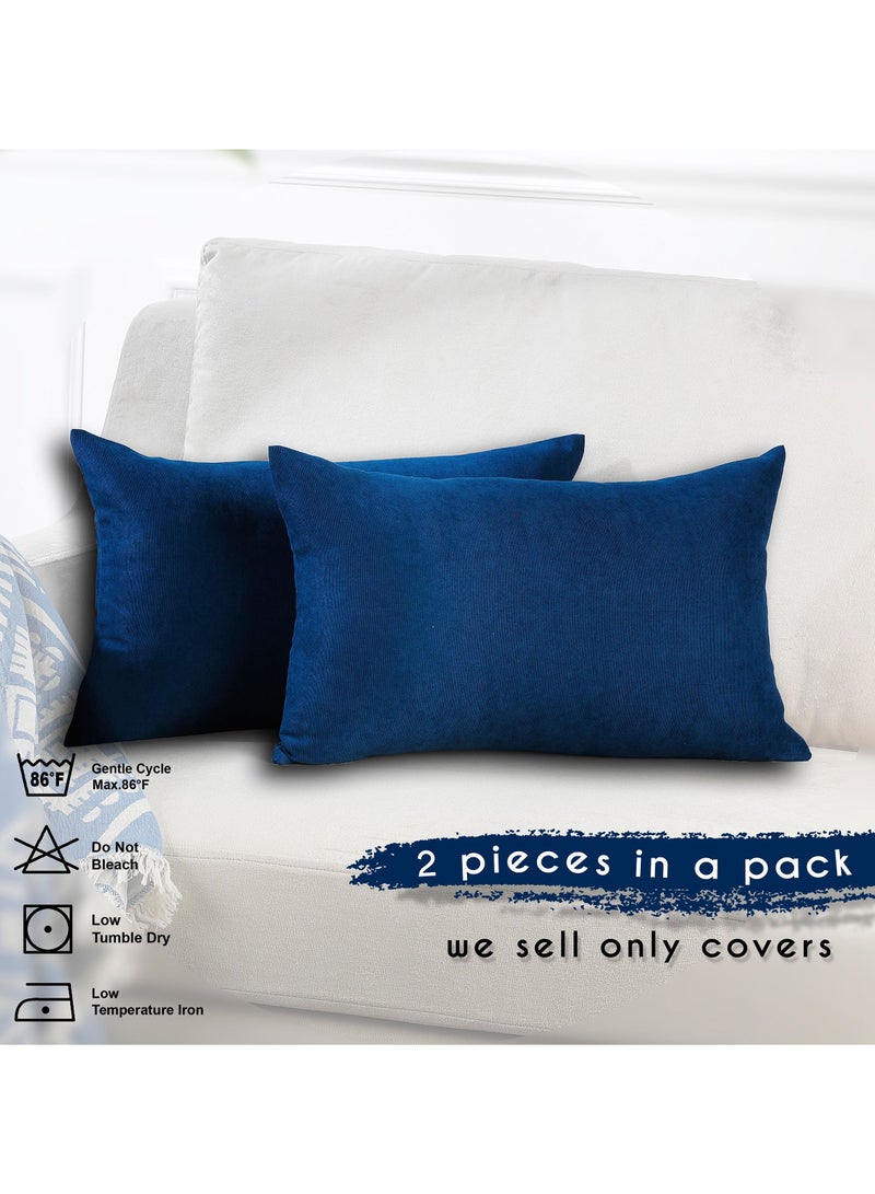 Zeenah Furniture Decorative Solid Color Invisible Zipper Diamond Cushion Cover Velvet Look Throw Pillow Set of 2 Cases for Chair Couch Bedroom & Livingroom Pillowcase - Image 2