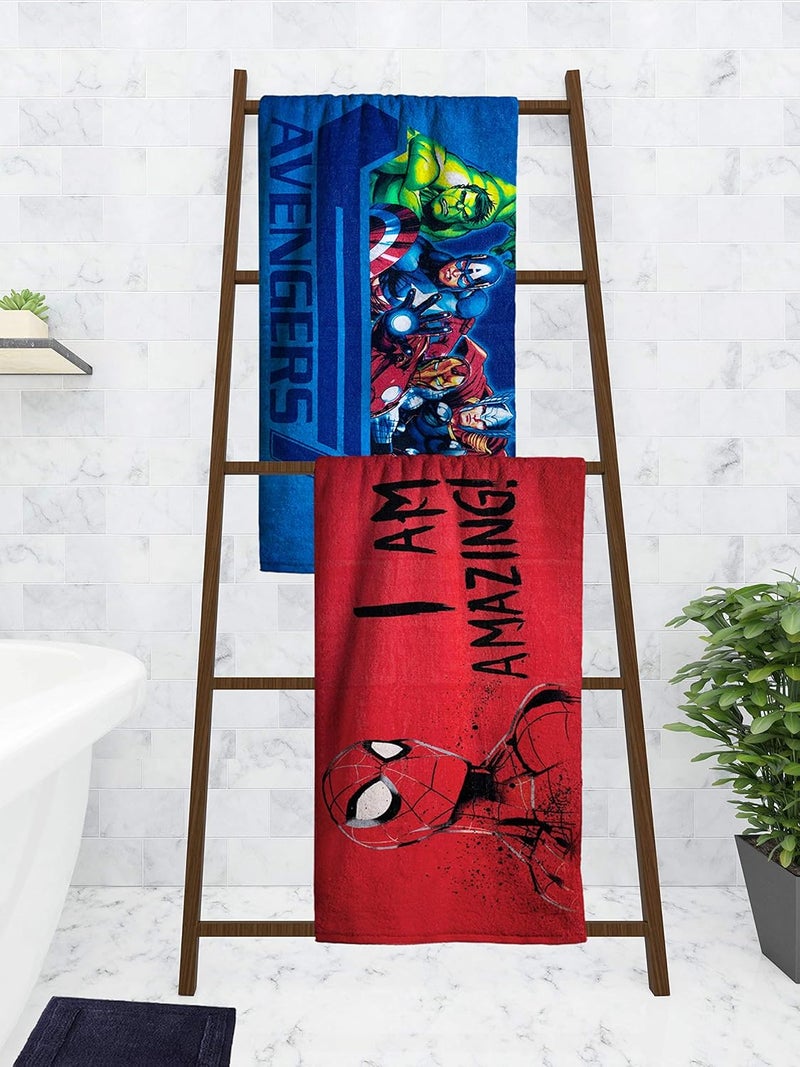 Athom Living Marvel I Am Amazing Spiderman Avengers Kids Bath Towel 60x120 cm Pack of 2