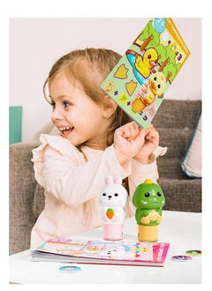 XIYU Stamp Toy and 200 Stickers, Children's Seal Toy Magic Stamp Reward Boy Girl Cartoon Sticker Waterproof  - Image 5