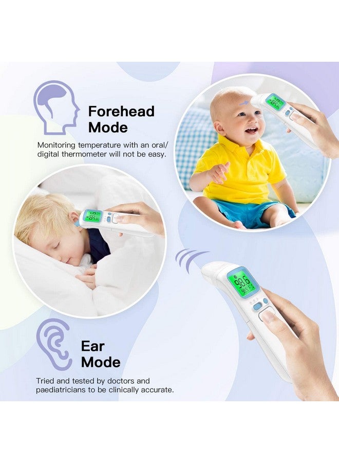 جود بيبي مقياس حرارة GoodBaby بدون لمس للبالغين، مقياس حرارة للجبهة والأذن بشاشة LCD لقياس الحمى، مقياس حرارة مغناطيسي بالأشعة تحت الحمراء للأسطح والغرف للأطفال - Image 3