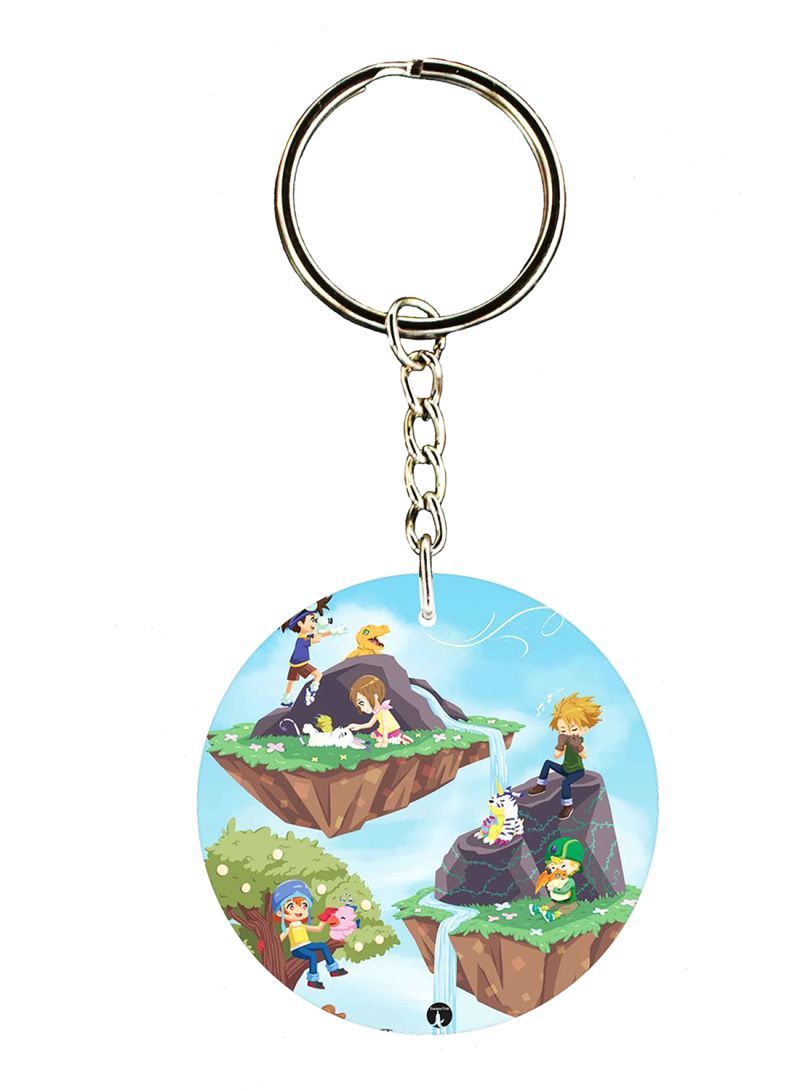 RKN Double Side Anime Digimon Printed Keychain