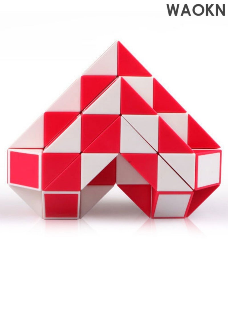 WAOKN Mini Magic Snake Cube, 24 Pack 24 Blocks Mini Fidget Snake Cube, Mini Twist Puzzle Cubes, Sensory Toy Brain Teaser Quiet Snake Magic Snake Cube Twist Puzzle,Brain Teaser Party Favors Game Fillers for Kids,Teens and Adults, Small Gifts, Magic Cube Snake Toy, Twist Puzzle Toy for Children's Party and Party Bags, Children's Birthday Party  - Image 1