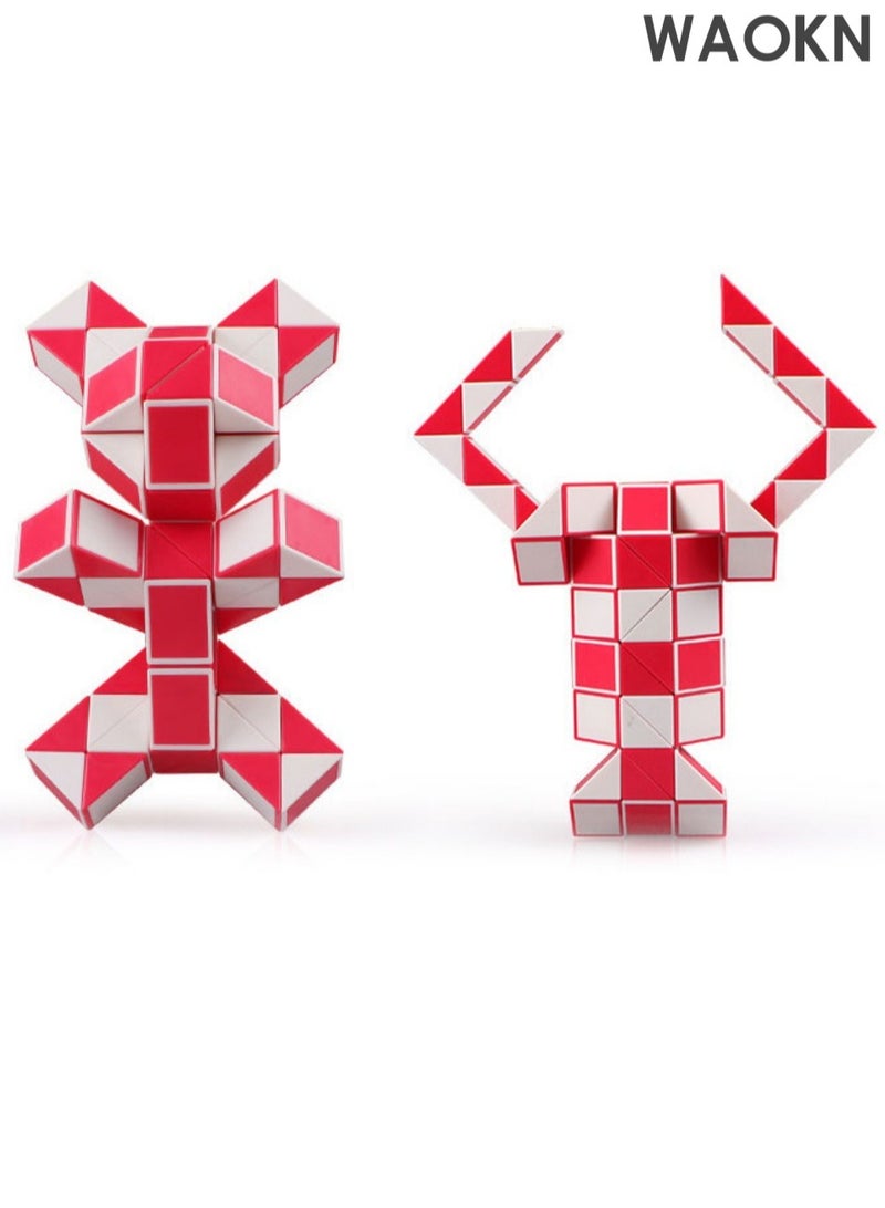 WAOKN Mini Magic Snake Cube, 24 Pack 24 Blocks Mini Fidget Snake Cube, Mini Twist Puzzle Cubes, Sensory Toy Brain Teaser Quiet Snake Magic Snake Cube Twist Puzzle,Brain Teaser Party Favors Game Fillers for Kids,Teens and Adults, Small Gifts, Magic Cube Snake Toy, Twist Puzzle Toy for Children's Party and Party Bags, Children's Birthday Party  - Image 2
