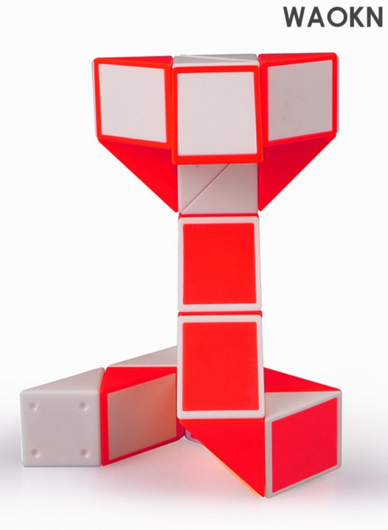 WAOKN Mini Magic Snake Cube, 24 Pack 24 Blocks Mini Fidget Snake Cube, Mini Twist Puzzle Cubes, Sensory Toy Brain Teaser Quiet Snake Magic Snake Cube Twist Puzzle,Brain Teaser Party Favors Game Fillers for Kids,Teens and Adults, Small Gifts, Magic Cube Snake Toy, Twist Puzzle Toy for Children's Party and Party Bags, Children's Birthday Party  - Image 3
