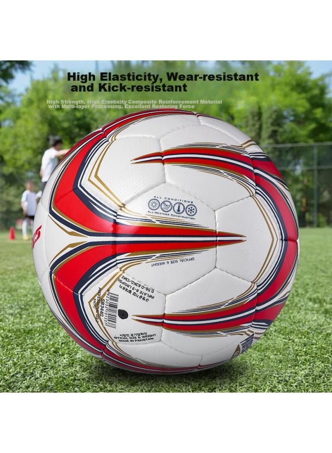 Star Soccer Ball Size 4 For Chinese Football Association Youth League Matches And Training, White And Red, High Elasticity, Sb344g - Image 2