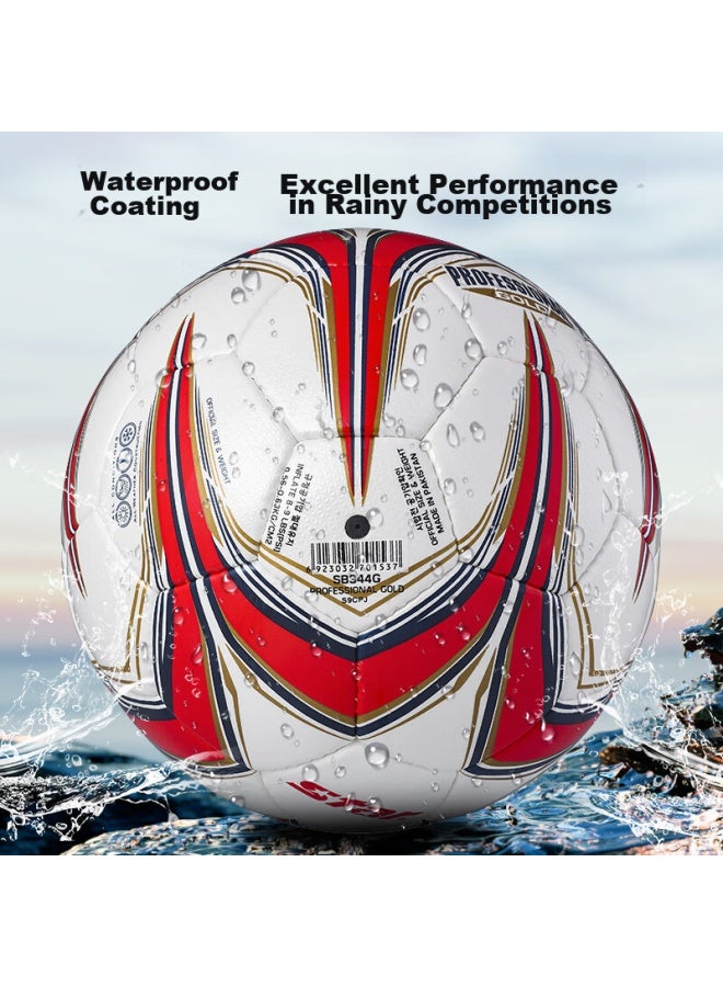Star Soccer Ball Size 4 For Chinese Football Association Youth League Matches And Training, White And Red, High Elasticity, Sb344g - Image 3