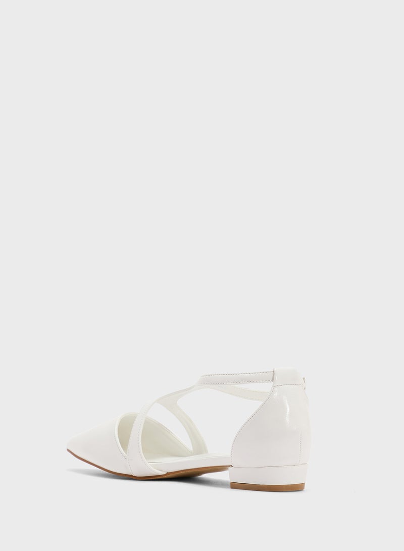 Ginger Pointed Flat With Ankle Strap  - Image 3