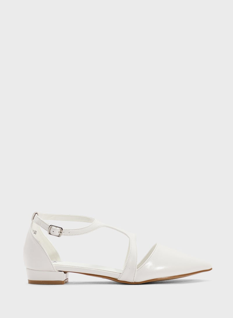 Ginger Pointed Flat With Ankle Strap  - Image 1
