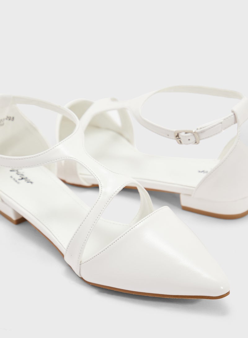 Ginger Pointed Flat With Ankle Strap  - Image 4