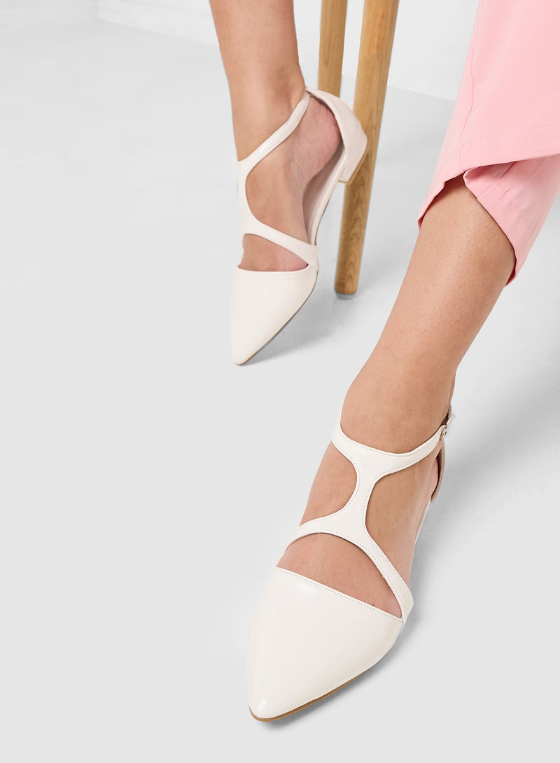 Ginger Pointed Flat With Ankle Strap  - Image 5