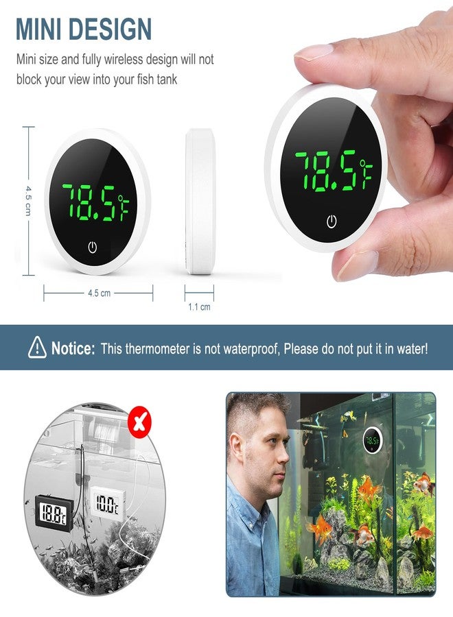 Ankilo Aquarium Thermometer, Digital Fish Tank Thermometer LED Display ±1°F, 5S Refresh Speed, Stick-on Thermometer for Aquariums, Glass Containers (2 Pack) - Image 4