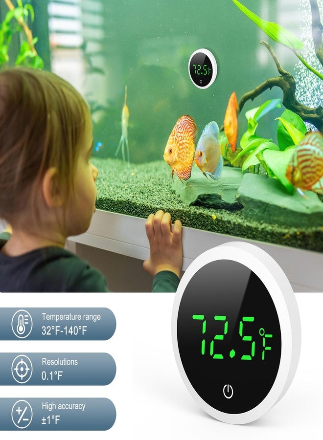 Ankilo Aquarium Thermometer, Digital Fish Tank Thermometer LED Display ±1°F, 5S Refresh Speed, Stick-on Thermometer for Aquariums, Glass Containers (2 Pack) - Image 2