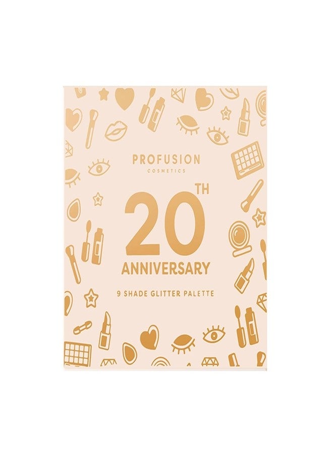 Profusion Cosmetics 20th Anniversary Pressed Glitter Palette (Gold) - Image 3