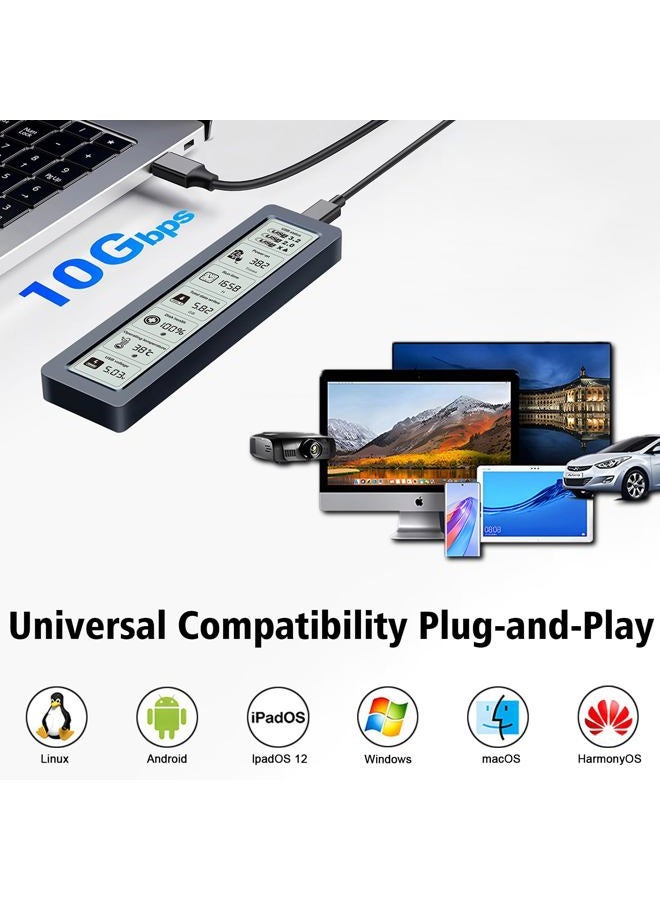VJK Smart M.2 NVMe SSD Enclosure, Large LCD, intelligent detection, Prevents Write Data Loss, USB 3.2, Type-C (10 Gbps), fits NVMe PCIe Size 2230/2242/2260/2280, Support M-Key B+M Key (up to 4TB) - Image 4