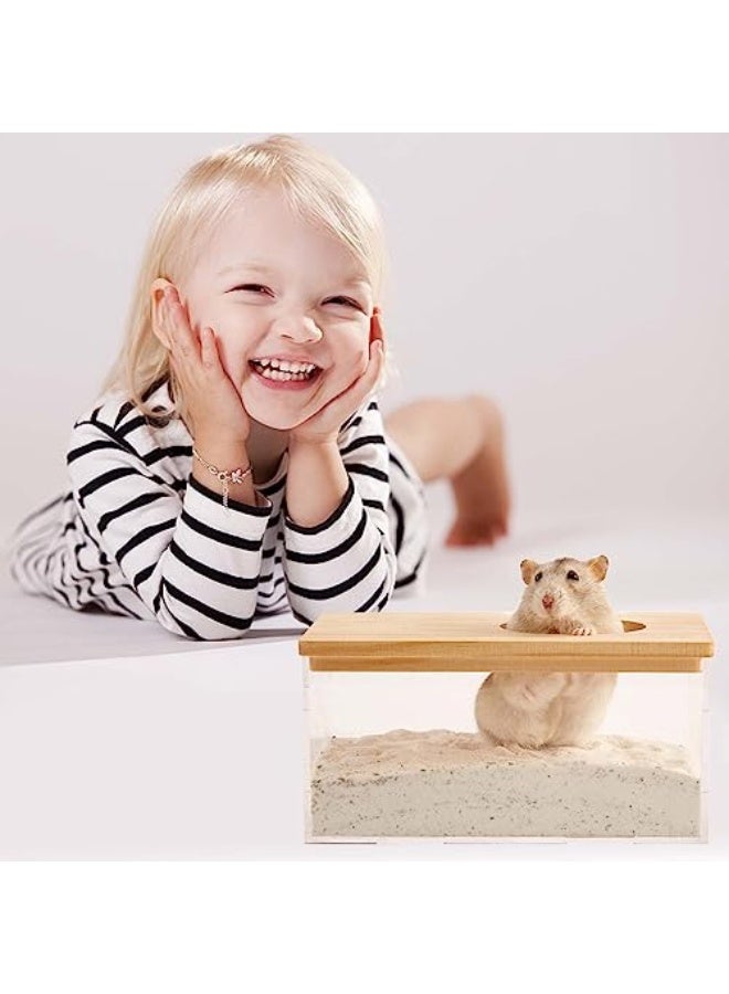 حمام رمل للهامستر، حوض استحمام للحيوانات الأليفة، مرحاض للهامستر، هامستر قابل للإزالة، حمام رمل، حاوية ساونا صغيرة للحيوانات الرملية لهامسترات، خنازير غينيا، فيرريت، جيربيل وتشينشيلا (م) - Image 5