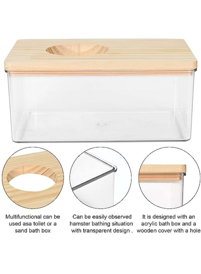 حمام رمل للهامستر، حوض استحمام للحيوانات الأليفة، مرحاض للهامستر، هامستر قابل للإزالة، حمام رمل، حاوية ساونا صغيرة للحيوانات الرملية لهامسترات، خنازير غينيا، فيرريت، جيربيل وتشينشيلا (م) - Image 3