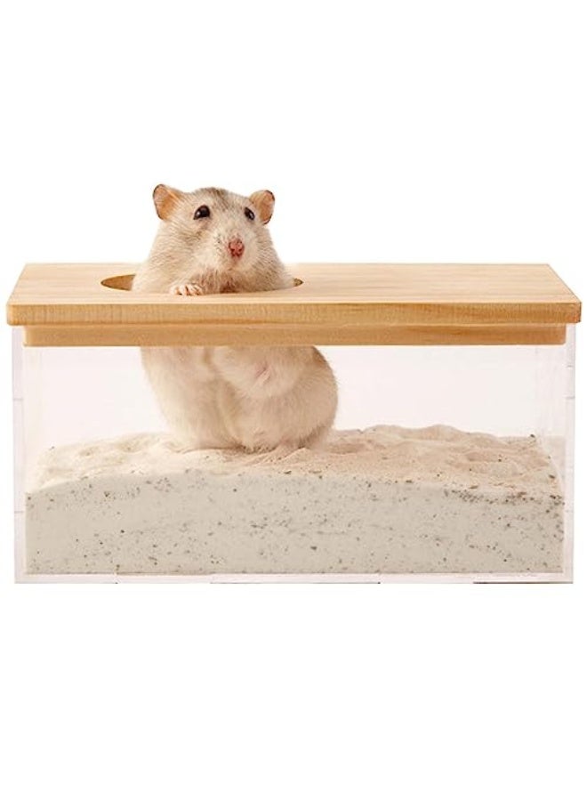 حمام رمل للهامستر، حوض استحمام للحيوانات الأليفة، مرحاض للهامستر، هامستر قابل للإزالة، حمام رمل، حاوية ساونا صغيرة للحيوانات الرملية لهامسترات، خنازير غينيا، فيرريت، جيربيل وتشينشيلا (م) - Image 1
