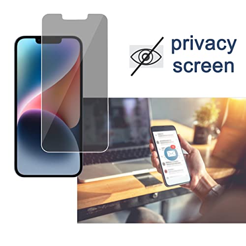Ailun 2 Pack Privacy Screen Protector for iPhone 14[6.1 inch] + 2 Pack Camera Lens Protector, Anti Spy Private Tempered Glass Film, Case Friendly, [9H Hardness] - HD [Black] - Image 2