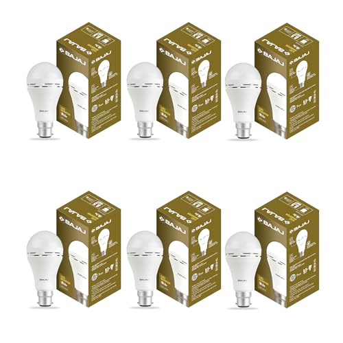 Bajaj iLED 8.5W Rechargeable Emergency Inverter LED Bulb | Cool Day Light | Upto 4 Hours Battery | B22D | (Pack of 6, White) - Image 1