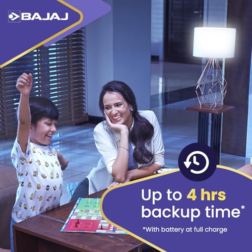Bajaj iLED 8.5W Rechargeable Emergency Inverter LED Bulb | Cool Day Light | Upto 4 Hours Battery | B22D | (Pack of 6, White) - Image 3