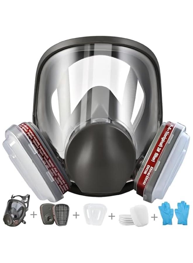 Arabest Half & Full Face Respirator Mask with Filters, Gas Masks for Construction Work, Paint, Dust, Spray, Welding, Sanding  - Image 1