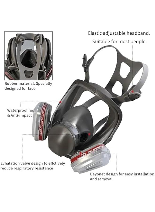 Arabest Half & Full Face Respirator Mask with Filters, Gas Masks for Construction Work, Paint, Dust, Spray, Welding, Sanding  - Image 2