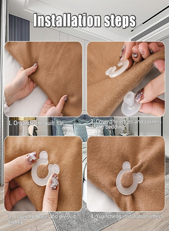 Flylin 20Pcs Duvet Clip Ties, Quilt Cover Clip Plastic Duvet Keep Sheets in Place Quilt Cover Fixing Holder, Duvet Cover Fixing Clips Set for Bedroom Quilt Cover Clips Pins Bedding Duvet Pins Sheet Fasteners - Image 4
