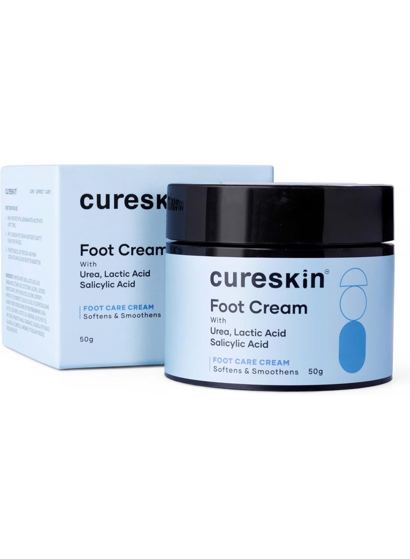 Cureskin كريم العناية بالقدمين للكعب المتشقق | يصلح، يلين، ويقشر | كريم للقدمين للنساء والرجال، 50 جرام - Image 1