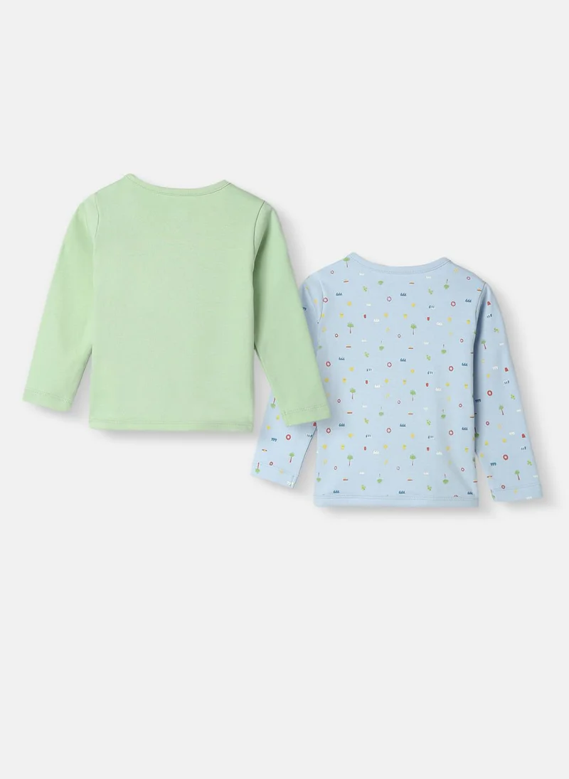 نوتيناتي Nautinati Infant Boys’ Pack of 2 Cotton Graphic Printed Camisoles