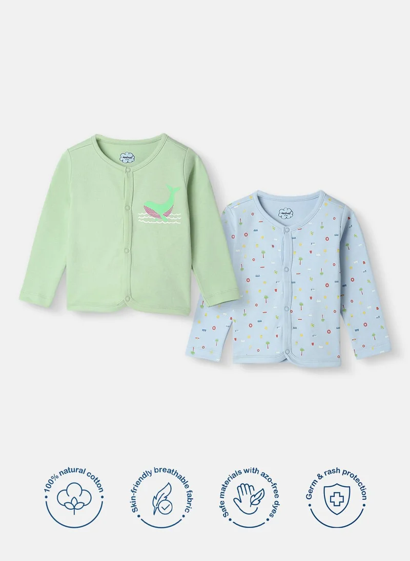 نوتيناتي Nautinati Infant Boys’ Pack of 2 Cotton Graphic Printed Camisoles