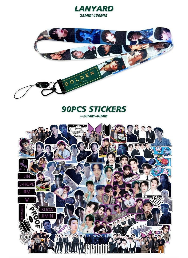EHOME BTS Member JUNGKOOK New Album GOLDEN Gift Box Set With Lomo Cards, Acrylic Stand, Hand Account Tape, Lanyard, Stickers, Photo Card  - Image 5