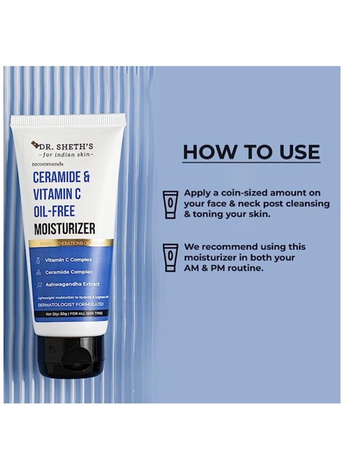 Dr. Sheth's Ceramide & Vitamin C Oil Free, Lightweight Moisturizer 50 ML - Image 4