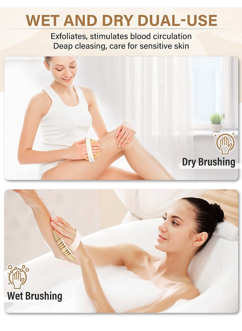 YIM-VIBEHAUS Body Brush Dry and Bath, Exfoliating Brush Reduce Cellulite Promotes Blood Circulation and Lymphatic Drainage with Soft Massage Nodules, Shower Brush Body Scrubber - Image 5