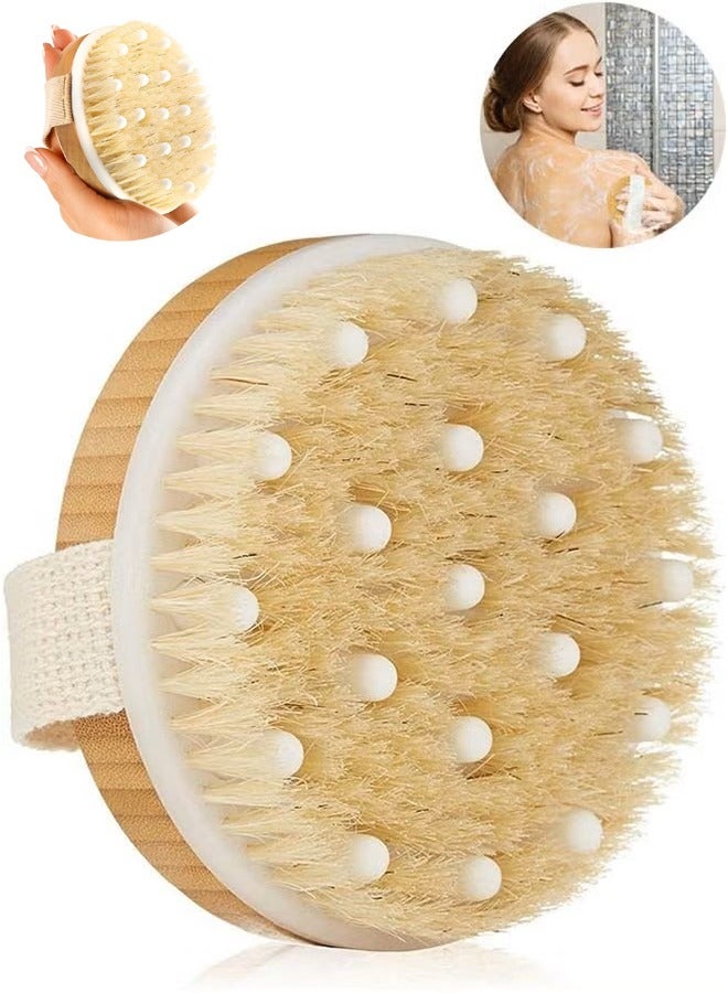 YIM-VIBEHAUS Body Brush Dry and Bath, Exfoliating Brush Reduce Cellulite Promotes Blood Circulation and Lymphatic Drainage with Soft Massage Nodules, Shower Brush Body Scrubber - Image 1